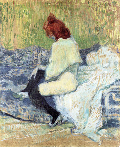 Henri de Toulouse-Lautrec - Femme Rousse Assise sur un Divan