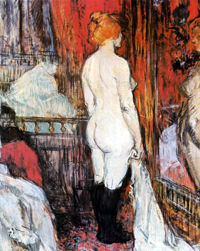 Henri de Toulouse-Lautrec - Weiblicher Akt vor dem Spiegel