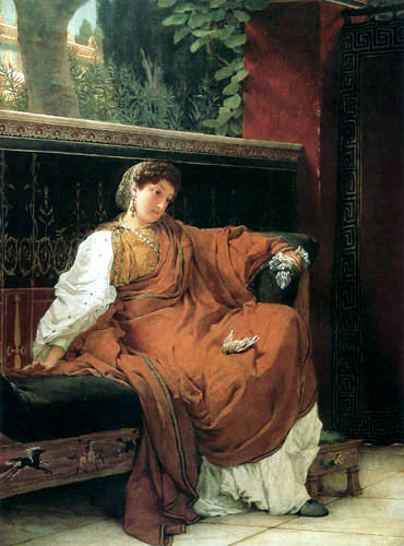 Sir Lawrence Alma-Tadema - Lesbia weint um den Sperling
