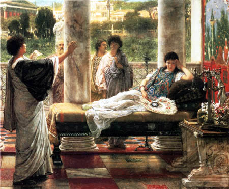 Sir Lawrence Alma-Tadema - Anacreonte lee sus poesías en la casa de Lesbia