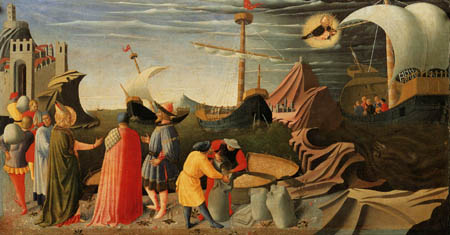 Fra Angelico (Fra Giovanni da Fiesole) - Nikolaus errettet Schiff aus Seenot