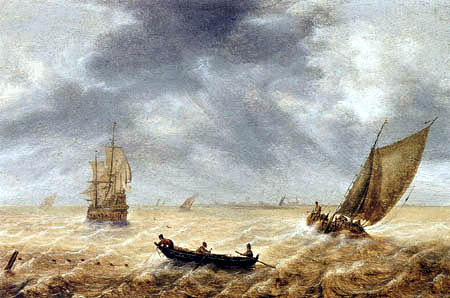 Hendrick van Anthonissen - Fischer in einem Ruderboot