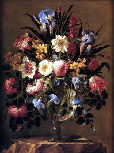Juan de Arellano - Blumenstilleben in Glasvase