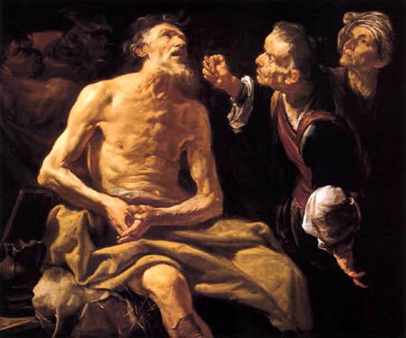 Gioacchino Assereto - Demons and his wife scorn Job