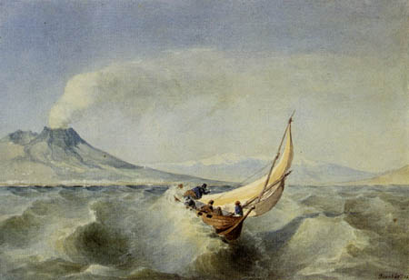 Miklós Barabás - Boat in the sea