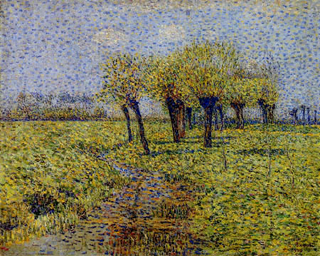 Paul Baum - Willow trees on a small stream
