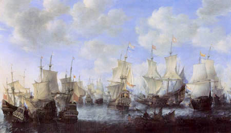 Jan Abrahamsz. Beerstraten - Battle of Ter-Heide on 10 August 1653