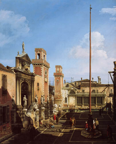 Bernardo Bellotto, Belotto (Canaletto) - Campo dell Arsenale, Venecia