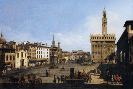 Bernardo Bellotto, Belotto (Canaletto) - Piazza della Signoria, Florencia