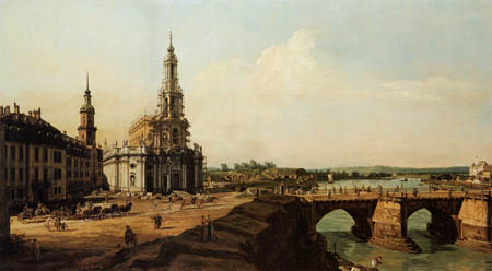 Bernardo Bellotto, Belotto (Canaletto) - Dresden with a catholic church
