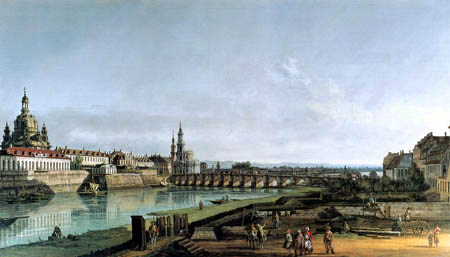 Bernardo Bellotto, Belotto (Canaletto) - Dresden on the Right Bank of the Elbe