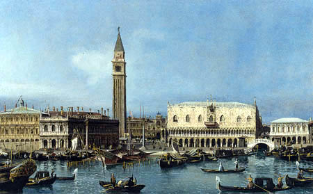 Bernardo Bellotto, Belotto (Canaletto) - Vista a muelle de Bacino di San Marco