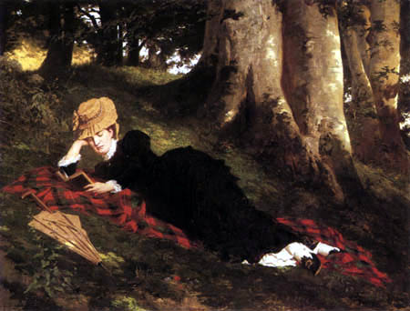 Gyula Benczúr - Mujer leyendo en un bosque