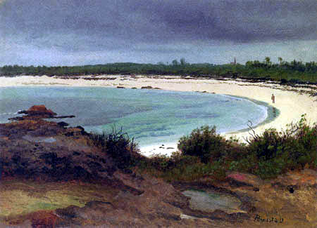 Albert Bierstadt - Cove with Beach and Church