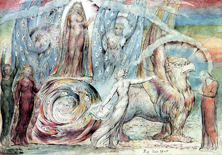 William Blake - Beatrice spricht zu Dante aus dem Wagen