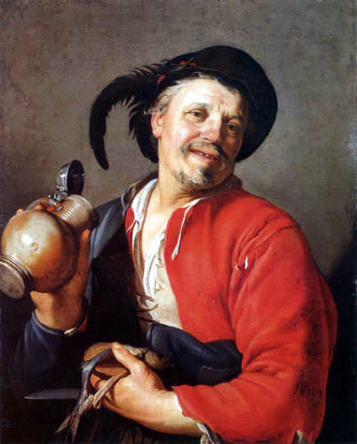 Hendrick Bloemaert - A happy drunkard