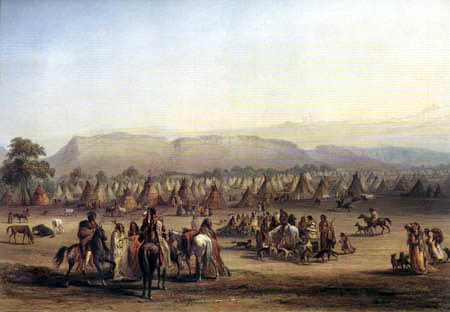 Karl Bodmer - Encampment of the Piekann Indians