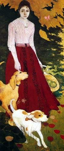 Pierre Bonnard - Andrée Bonnard mit ihren Hunden