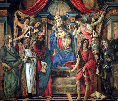 Sandro Botticelli - Madone couronné avec l'enfant