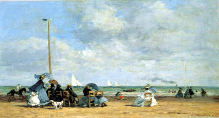 Eugene Boudin - On the beach of Trouville