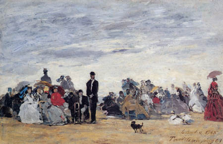 Eugene Boudin - On the beach of Trouville