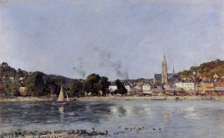 Eugene Boudin - The Seine at Caudebec-en-Caux