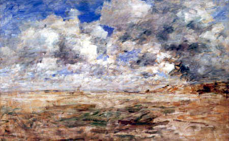Eugene Boudin - Great Stormy Sky on the Beach at Trouville