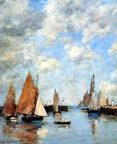Eugene Boudin - Trouville, The Jetty at High Tide