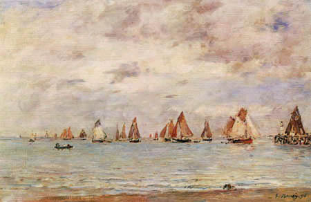 Eugene Boudin - Sailing Boats at Trouville