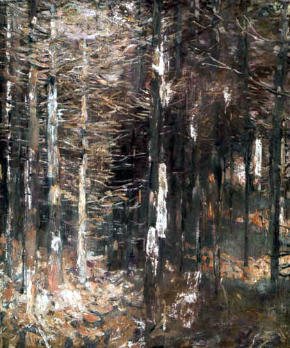 Eugen Bracht - Spruce Forest in Saxony