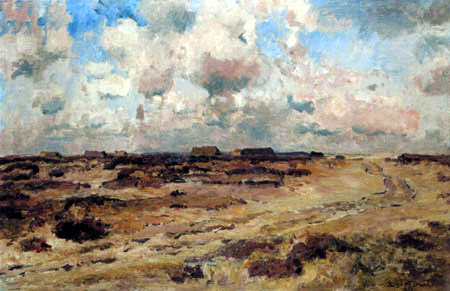 Eugen Bracht - Sheep pens on the heath