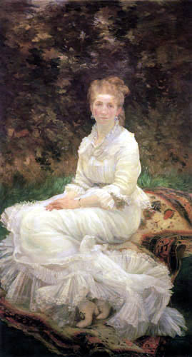 Marie Braquemond - A lady in white dress