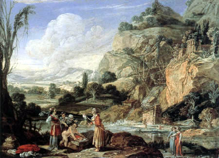 Bartholomeus Breenbergh - Landscape with the Finding of Moses
