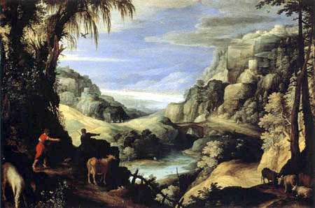 Paul Bril(l) - A classical river landscape