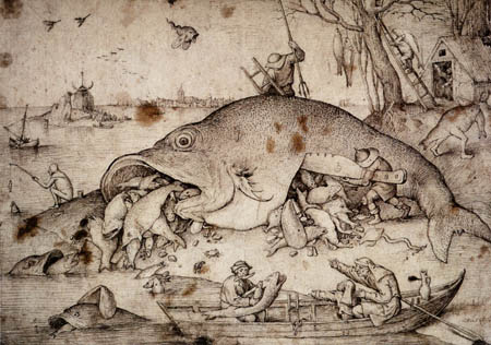 Pieter Brueghel the Elder - Big fish eat the little ones