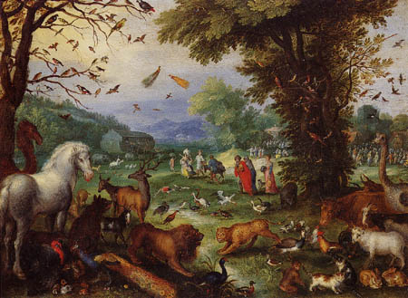 Jan Brueghel l´Ancien - Paysage paradisiaque avec l'Arche de Noé