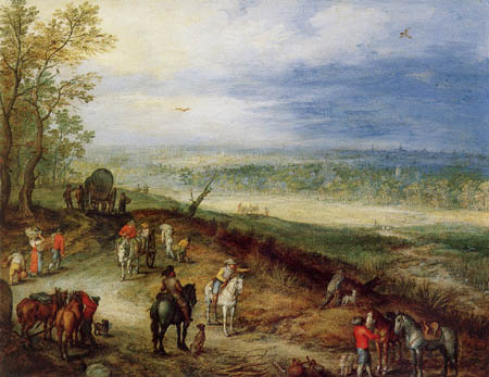 Jan Brueghel the Elder - Landscape with Travellers