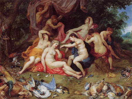 Jan Brueghel the Elder - Diana with Nymphs and Satyrs