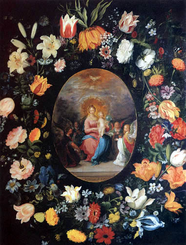 Jan Brueghel the Younger - Madonna in a Floral Wreath