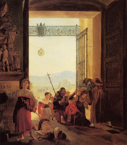 Karl Pavlovich Briullov - Pilgrims in front of the Lateran Basilica