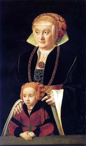 Bartholomew Bruyn the Elder - Portrait of a woman with her daughter