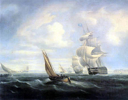 Thomas Buttersworth - Shipping in the Mouth of Tagus