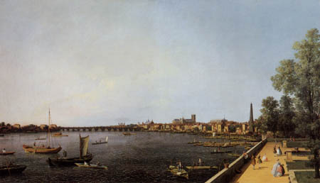 Giovanni Antonio Canal, called Canaletto - London,Die Themse vom Somerset House