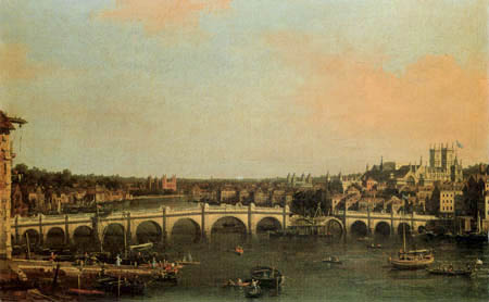 Giovanni Antonio Canal, called Canaletto - London, Westminster Bridge in Reparatur
