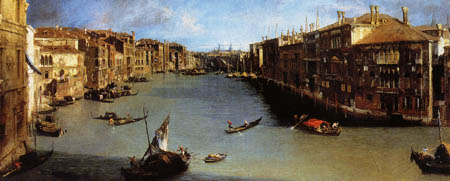 Giovanni Antonio Canal, Canaletto - Grand Canal von der Rialtobrücke, Ausschnitt