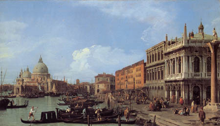 Giovanni Antonio Canal, Canaletto - Die Hafeneinfahrt von Westen