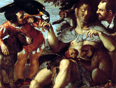 Agostino Carracci - The Hairy Arrigo, Pietro the Fool and Amon the Dwarf