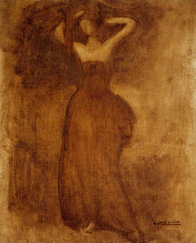 Eugène Carrière - A woman combs herself the hair