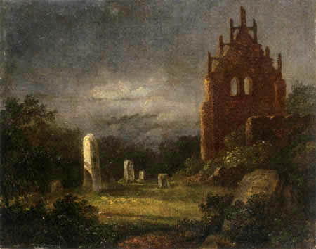 Carl Gustav Carus - Ruinas del convento en el claro de luna