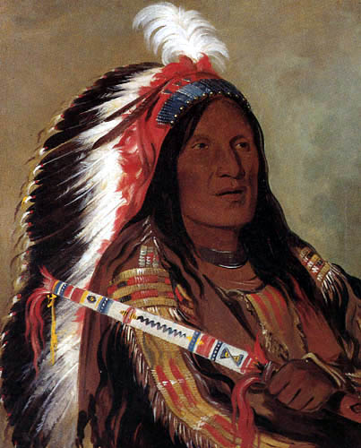 George Catlin - Steep Wind, a Brave of the Bad Arrow Points Band